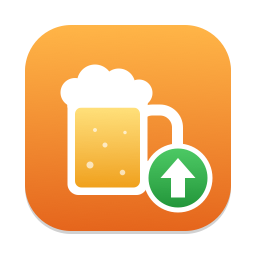 Brew Updates app icon: a beer mug with a green upgrade arrow