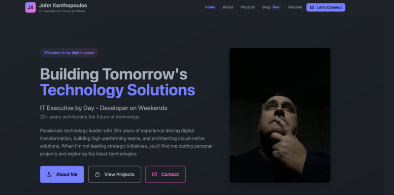 Screenshot of Next.js Personal Portfolio project
